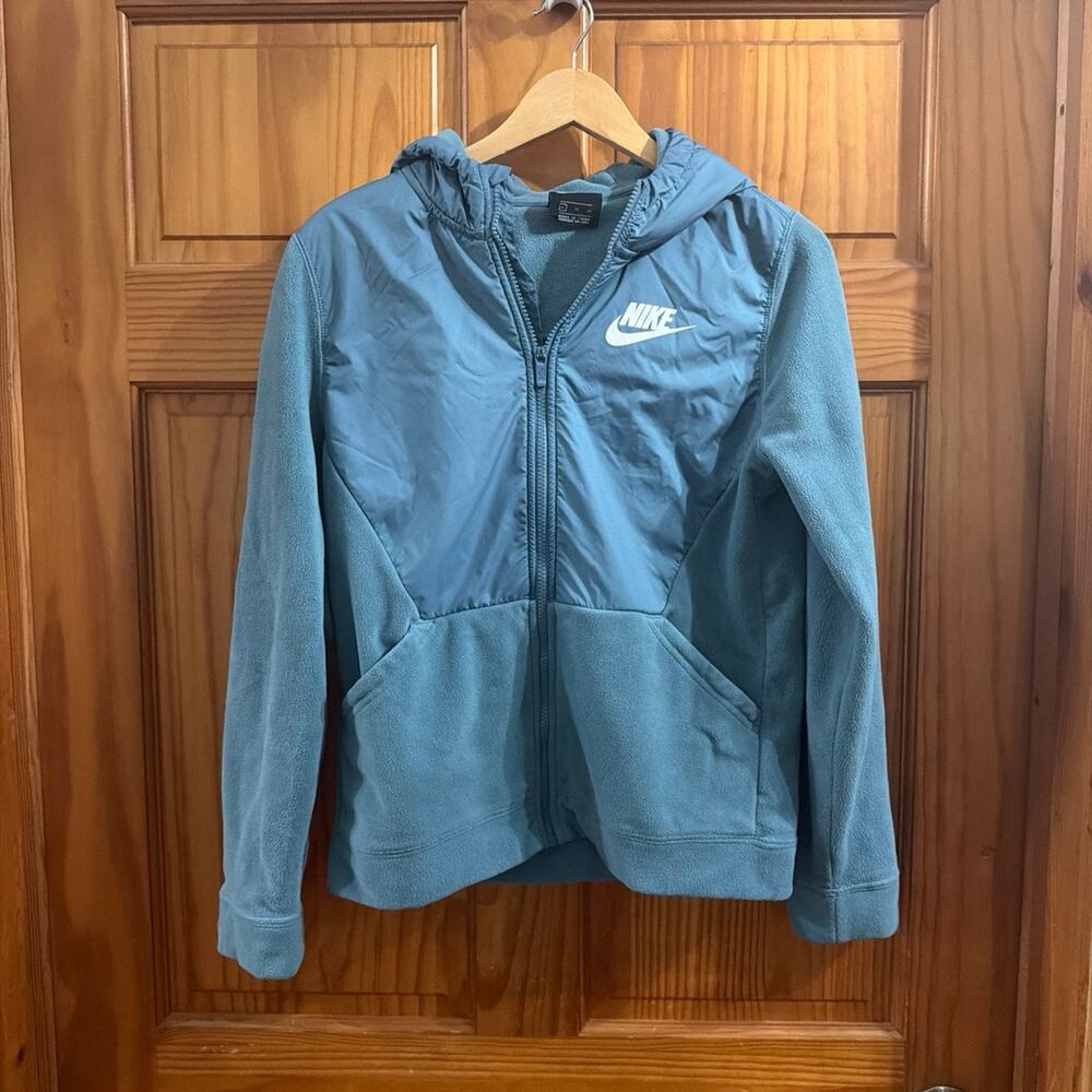 Nike Women's Blue Fleece Athletic Jacket Hoodie Youth XL
